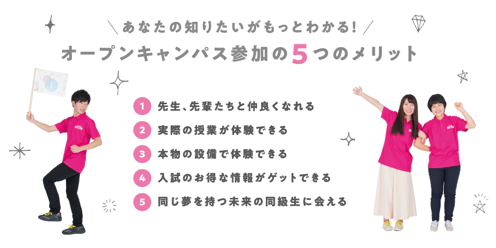 オープンキャンパス参加の5つのメリット